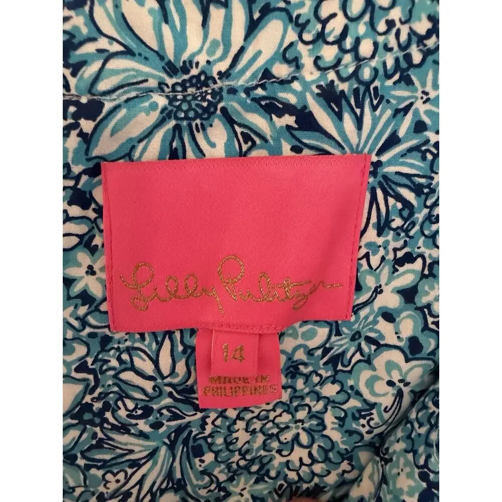 Lilly Pulitzer Gulianna Stretch Cotton Shift Dress size 14 Pockets EUC - Picture 7 of 13